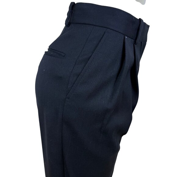 Cos Womens Black Polyester & Wool Blend Pleated High-Waist Trousers Size 2 - Picture 4 of 9